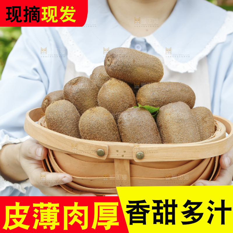 手里端着一篮修文猕猴桃
