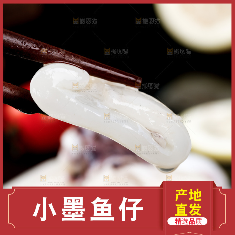 筷子上夹着墨鱼