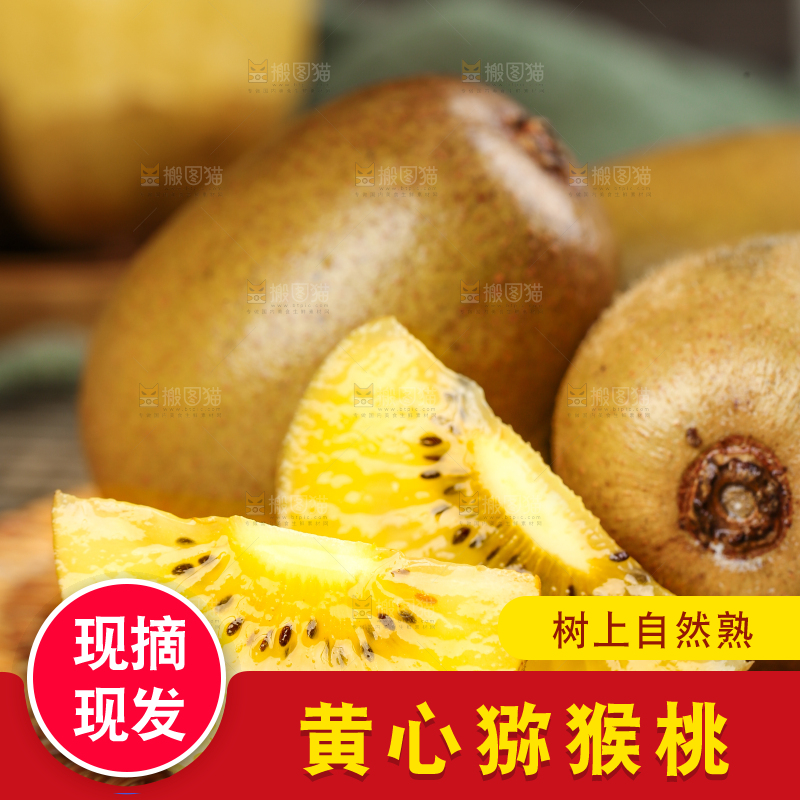 深底上切块的黄心猕猴桃