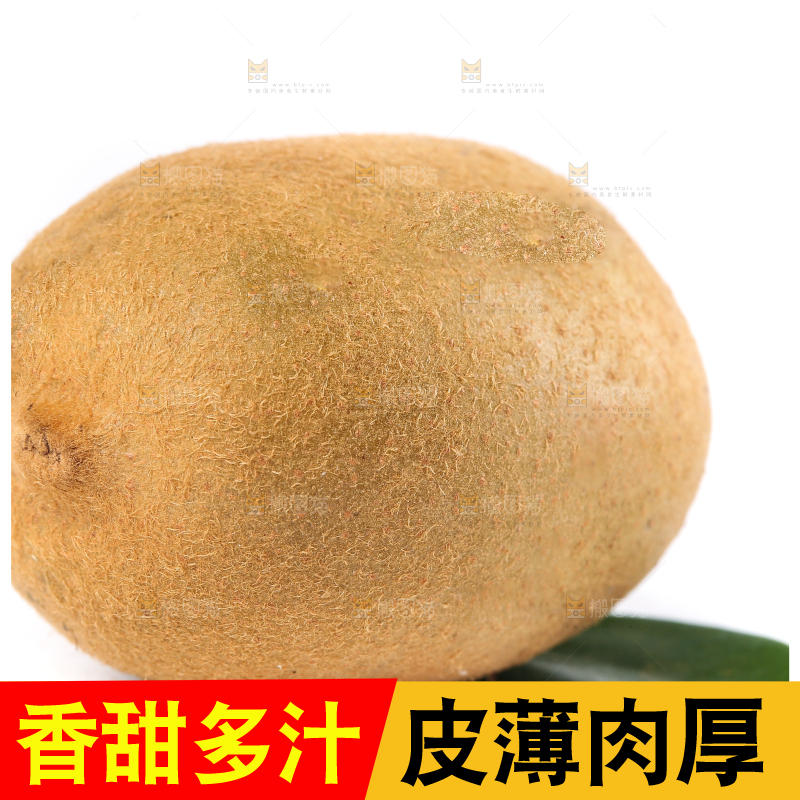 白底上的黄心猕猴桃