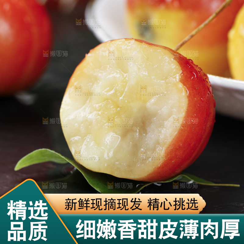 黑底上的海棠果