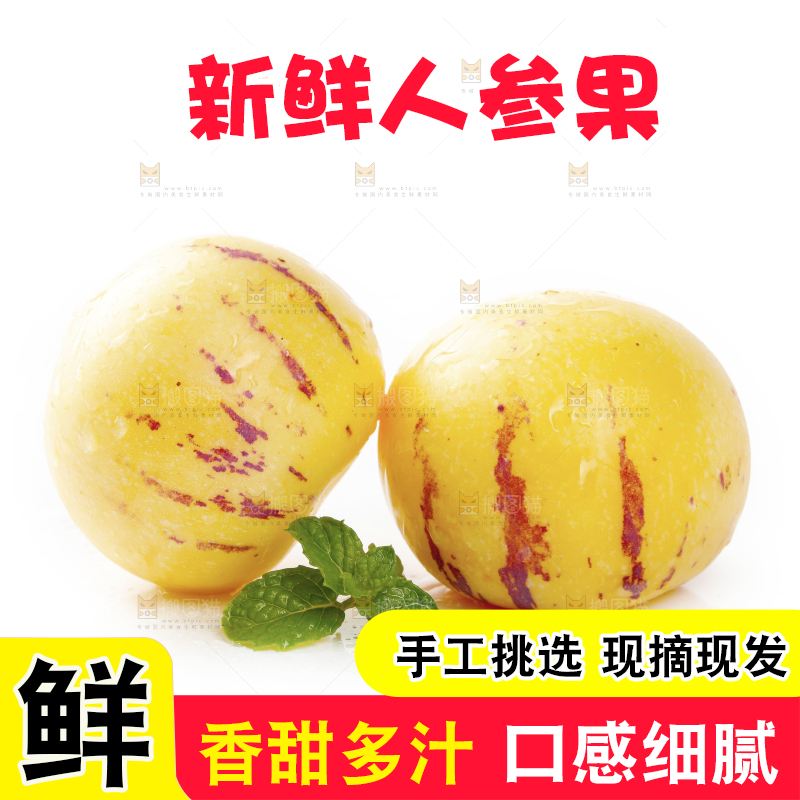 白底上的人参果