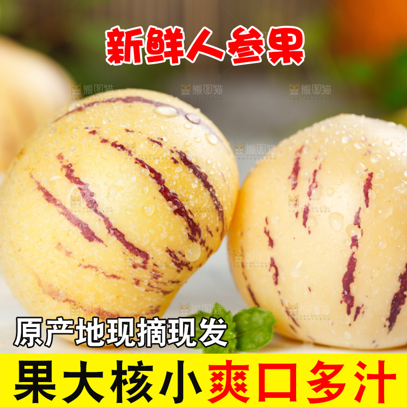 白底上的人参果