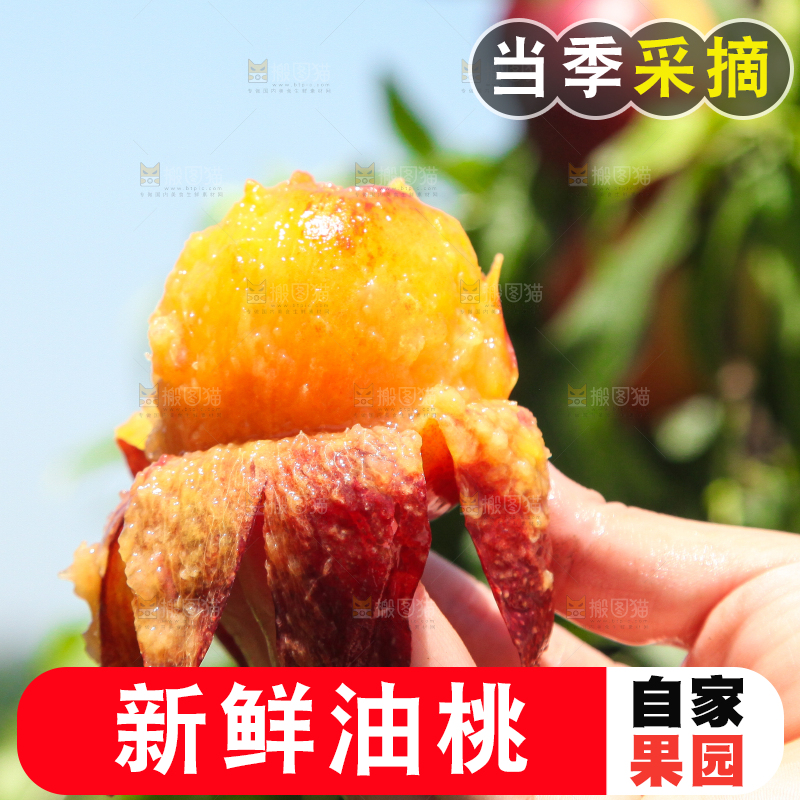 手里拿着剥皮的油桃