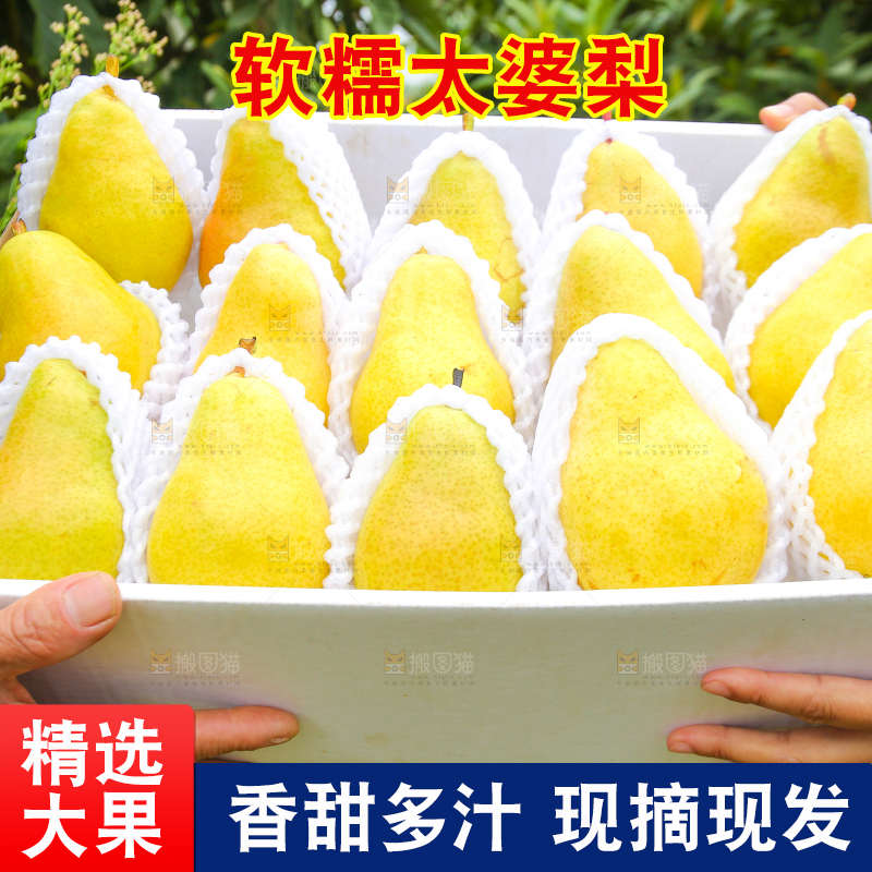 手里端着一箱太婆梨