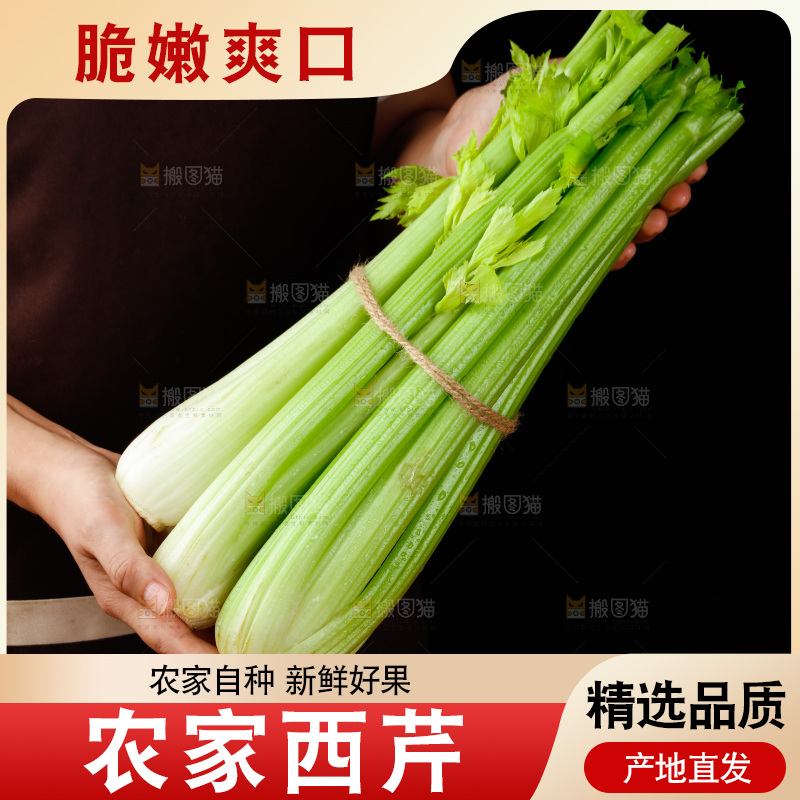 手里拿着一捆大西芹