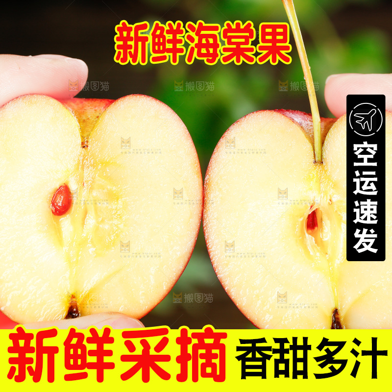 手里拿着海棠果