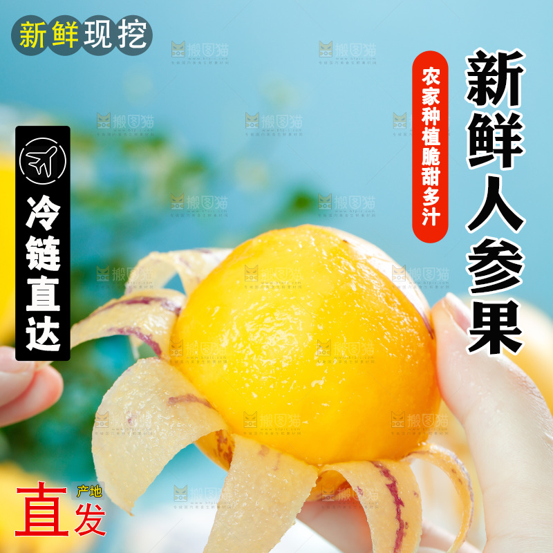 木底上放着人参果