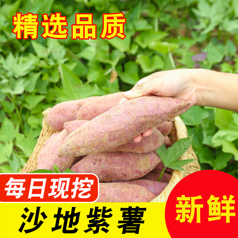 手里拿着一篮紫薯