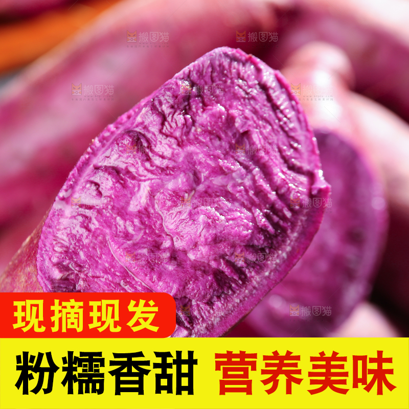 手里拿着新鲜紫薯