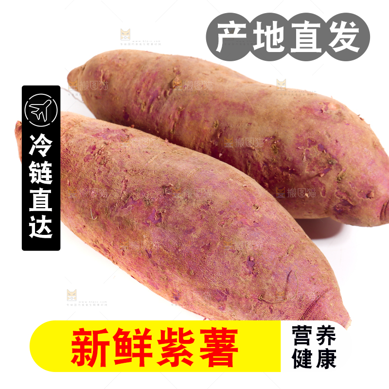 白底上的沙地紫薯