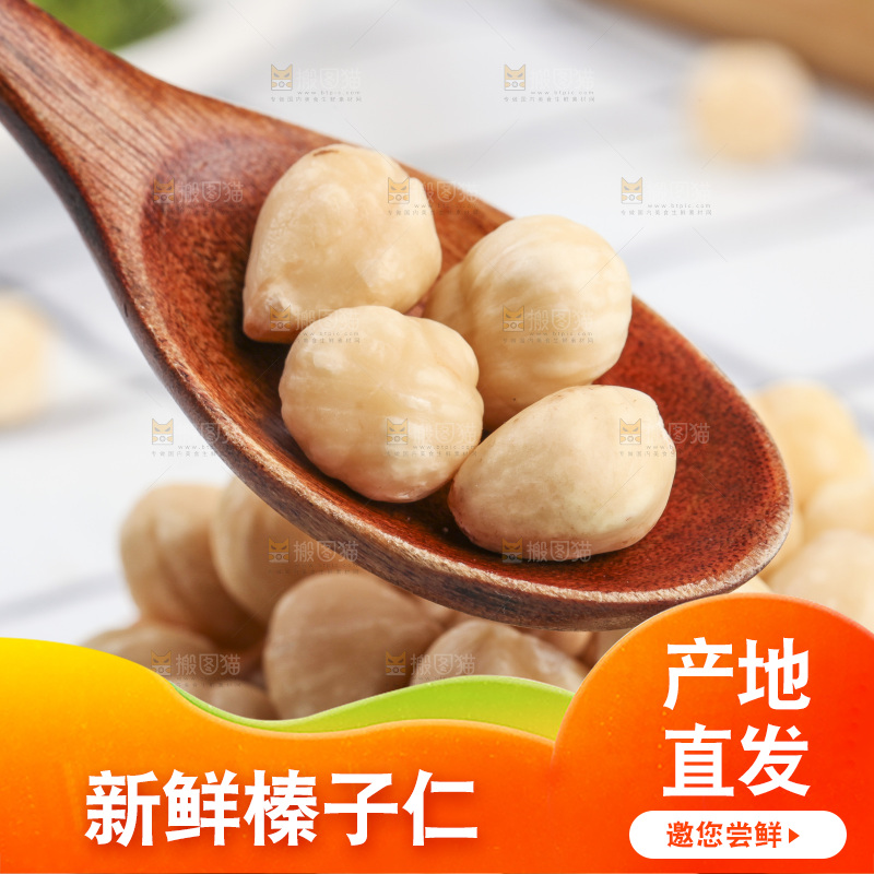 勺子里的东北榛子仁