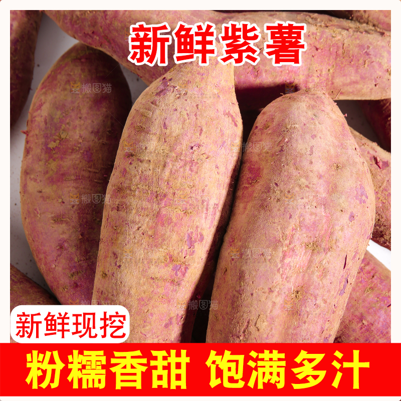 堆放着的沙地紫薯