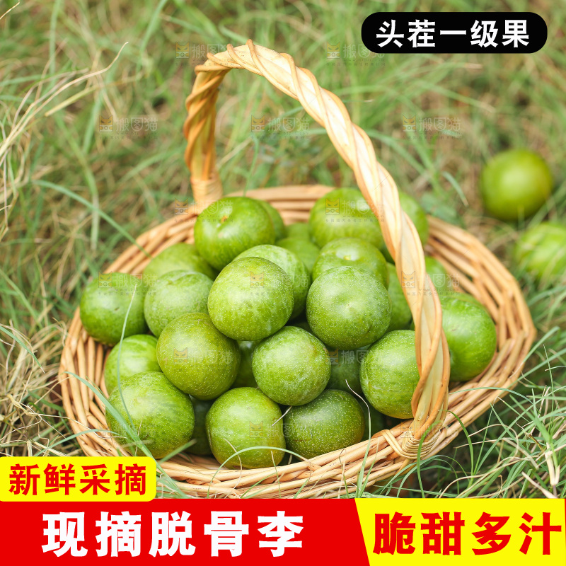 草地上放着一篮脱骨李