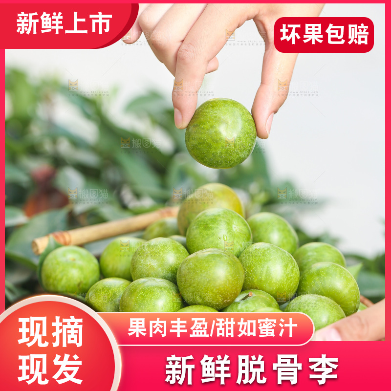 手里拿着新鲜脱骨李