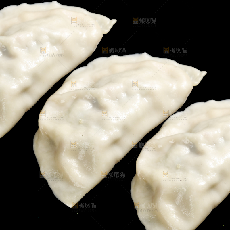 黑底上的蟹黄大饺子