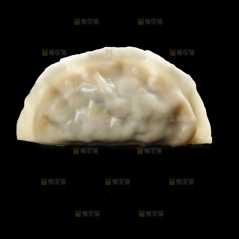 黑底上的蟹黄大饺子