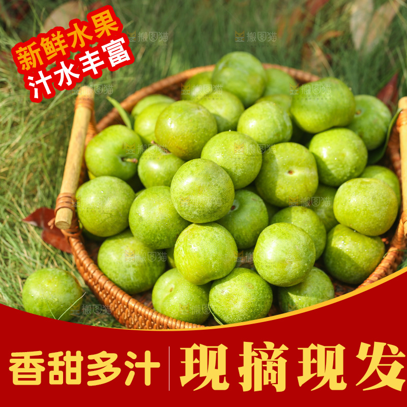 草地上放着一篮脱骨李