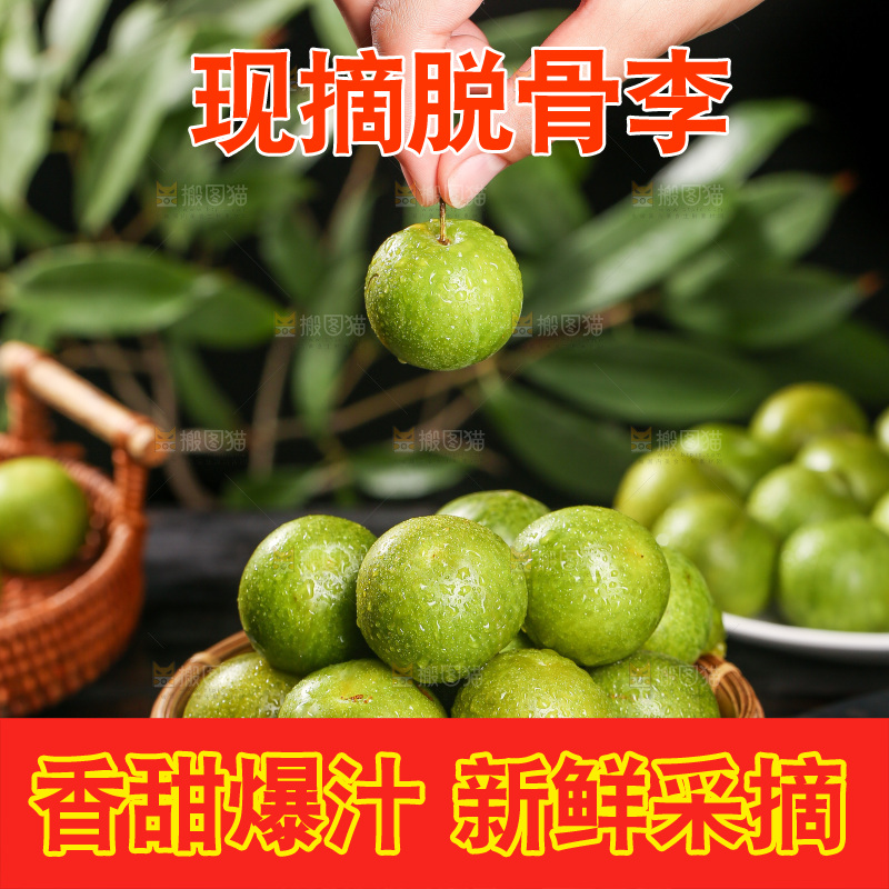 手拿着新鲜脱骨李