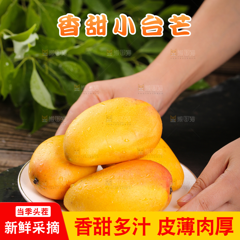 手里端着一盘小台芒