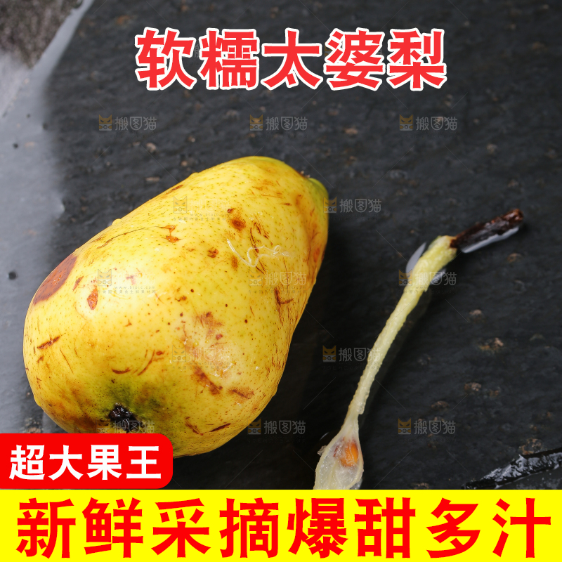 黑底上放着烟台太婆梨