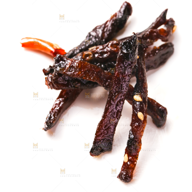 白底上的芥肉干
