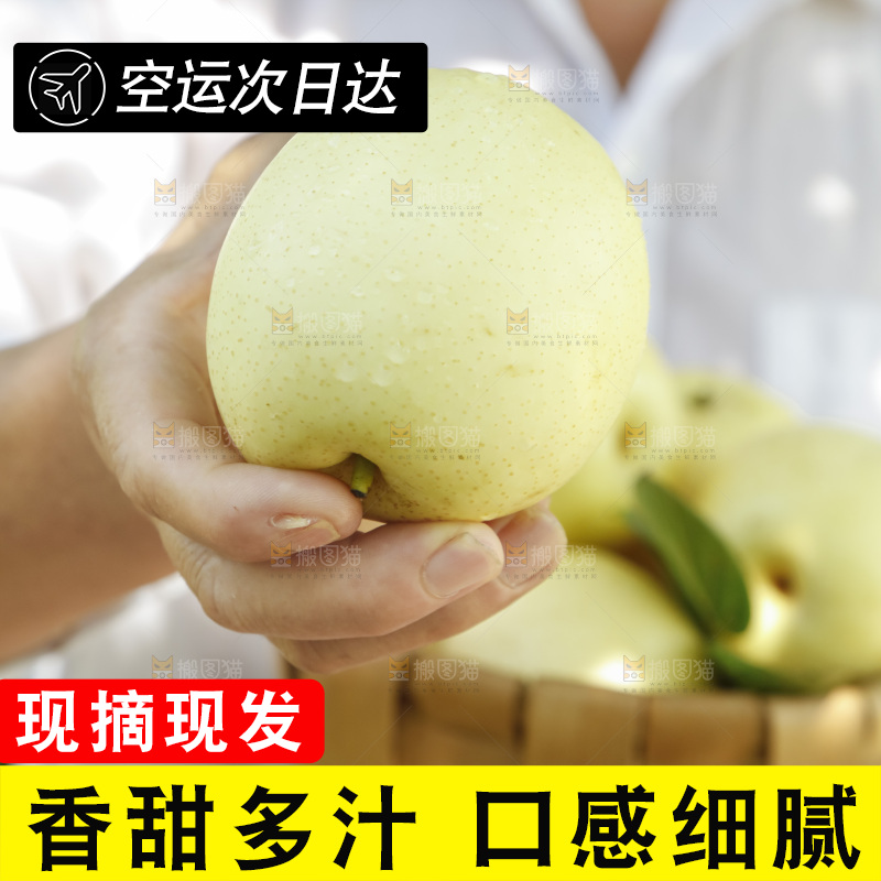 手里拿着新鲜皇冠梨