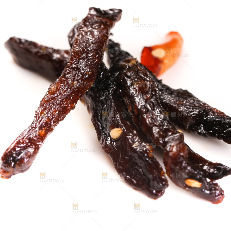 白底上的芥肉干