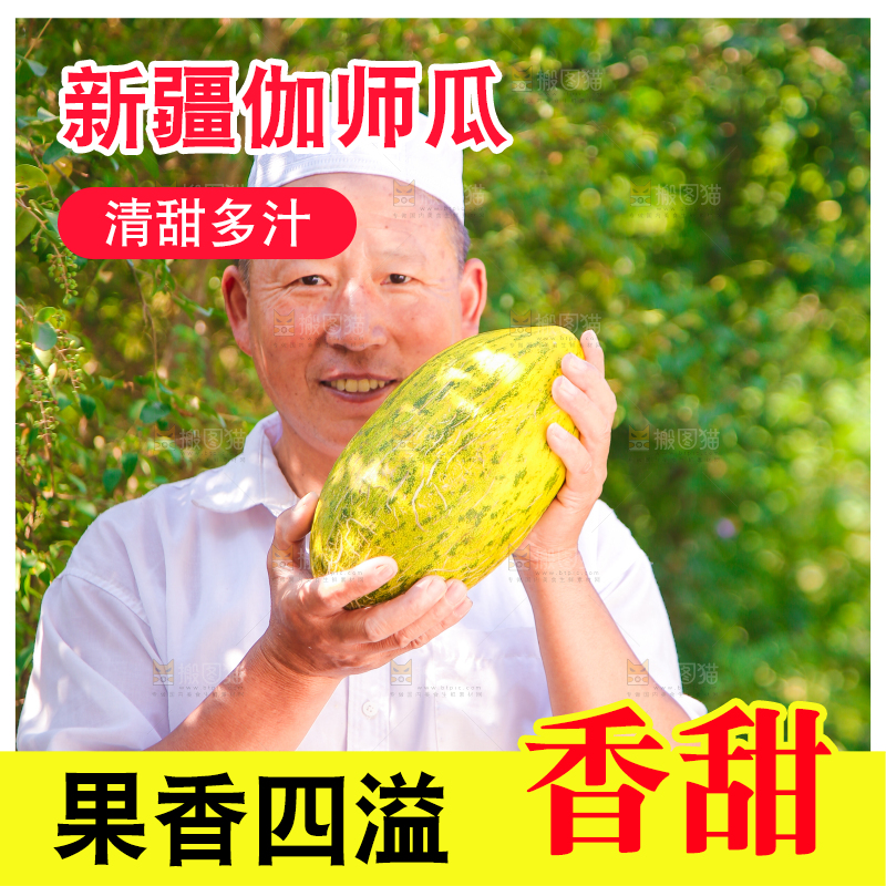 农民手里拿着伽师瓜