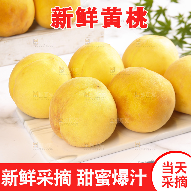 浅底上摆放着锦绣黄桃