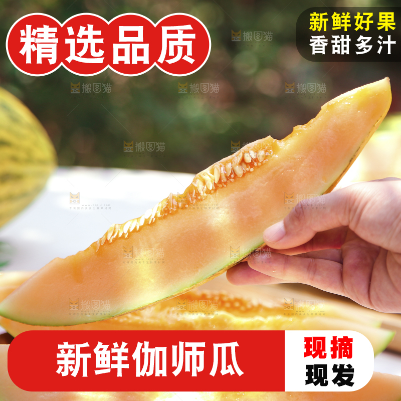 手里拿着一块哈密瓜
