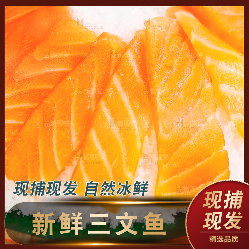盘子里的三文鱼刺身