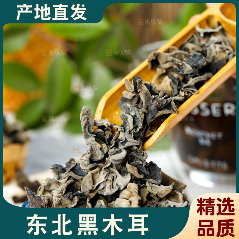 木底上的干黑木耳