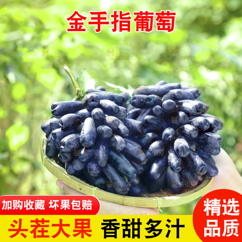 手里拿着一篮手指葡萄