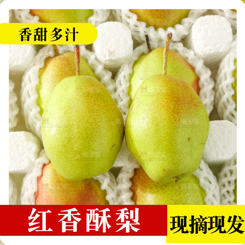 礼品盒里的红香酥梨