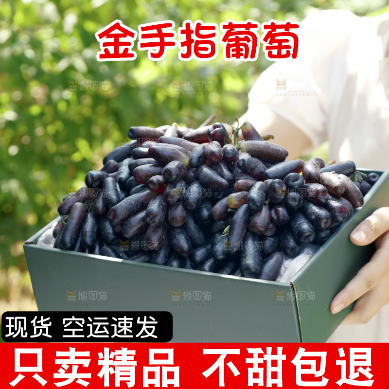 手里拿着礼品盒装的手指葡萄