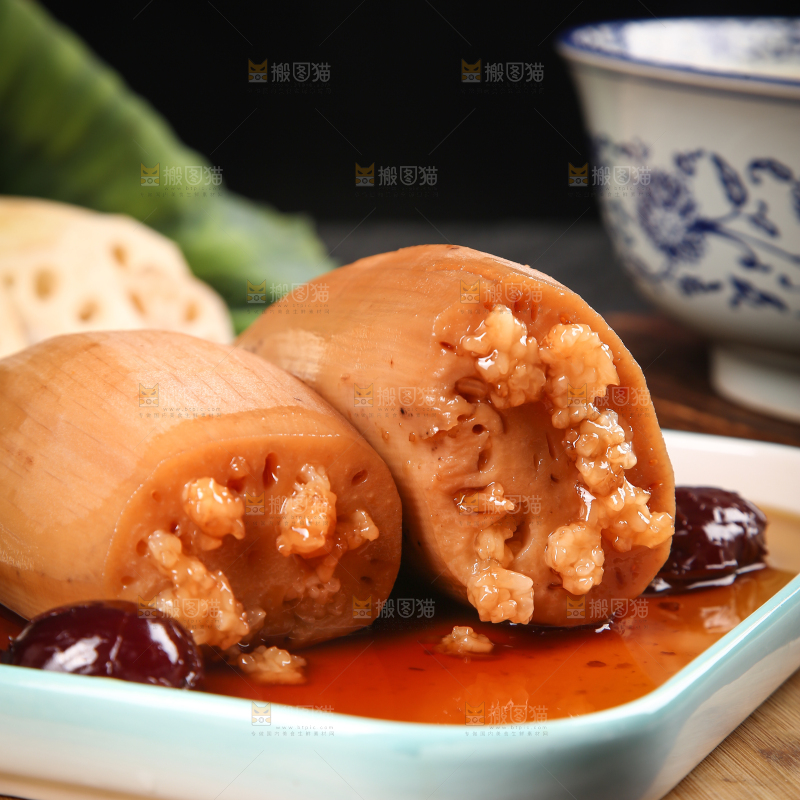 一盘蜜汁糯米莲藕