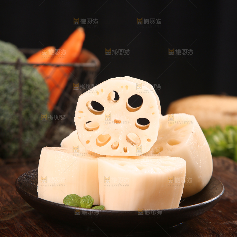 一盘九孔莲藕