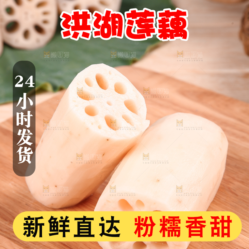 切开的两节粉藕