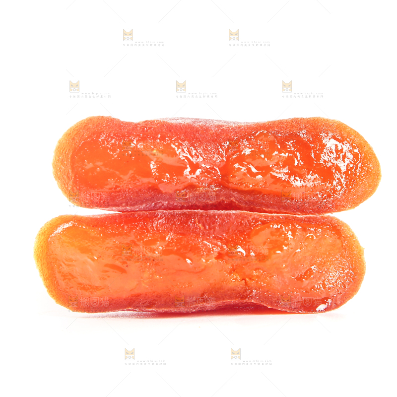 白底上摆放着流心柿饼