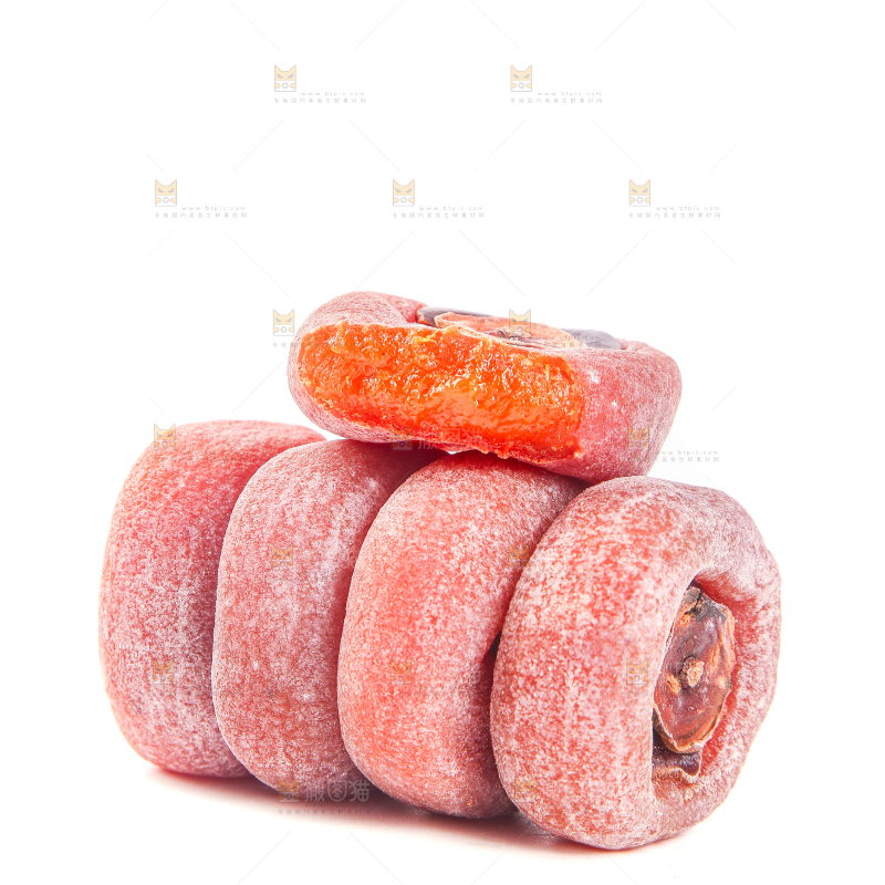 白底上的圆柿饼