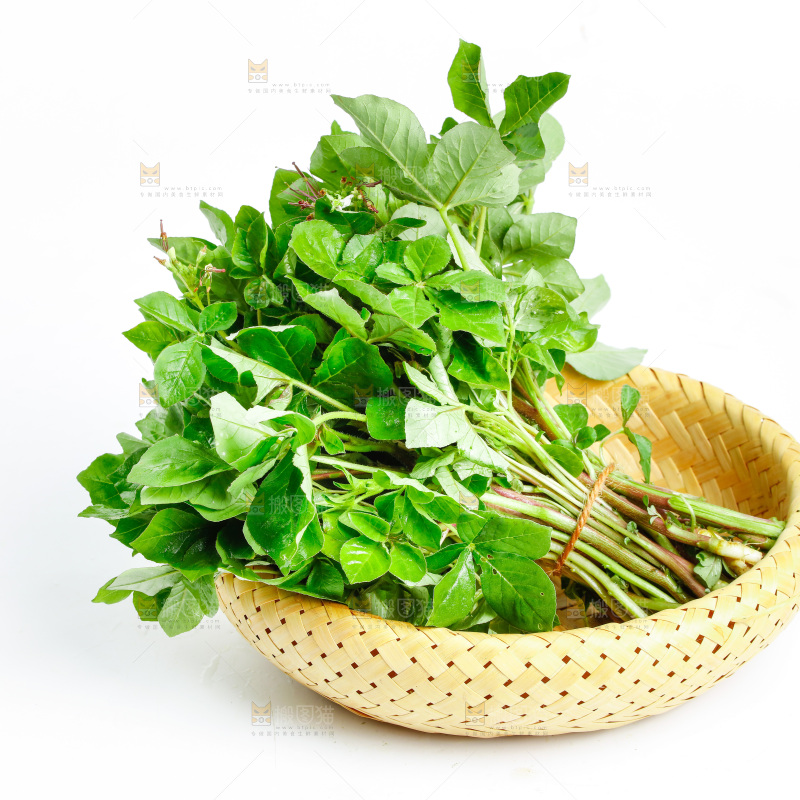 篮子里装着羊角菜