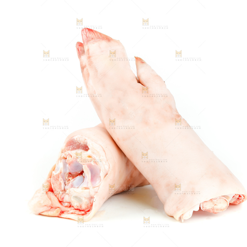 白底上的带筋猪蹄