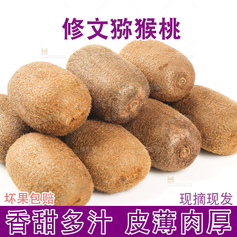 白底上摆放着修文猕猴桃