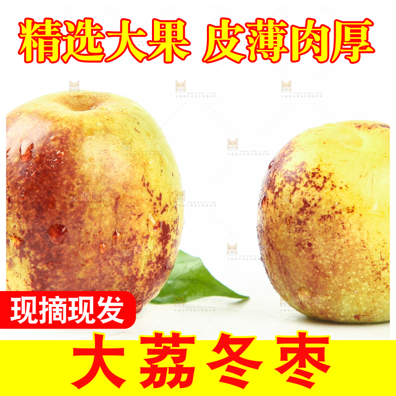白底上的山东沾化冬枣