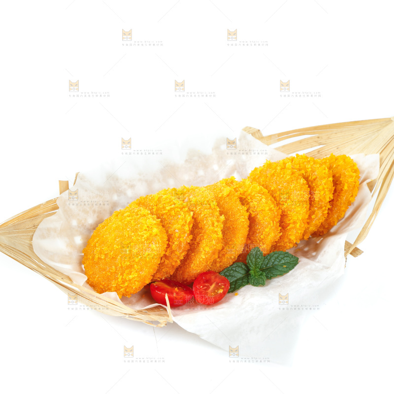 白底上摆放着香糯南瓜饼