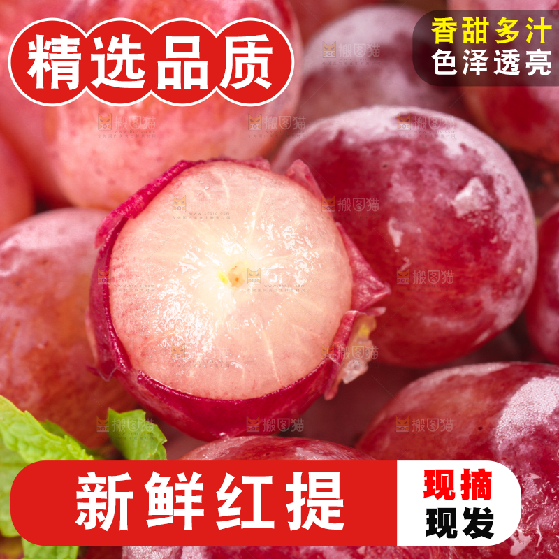 一堆新鲜红提