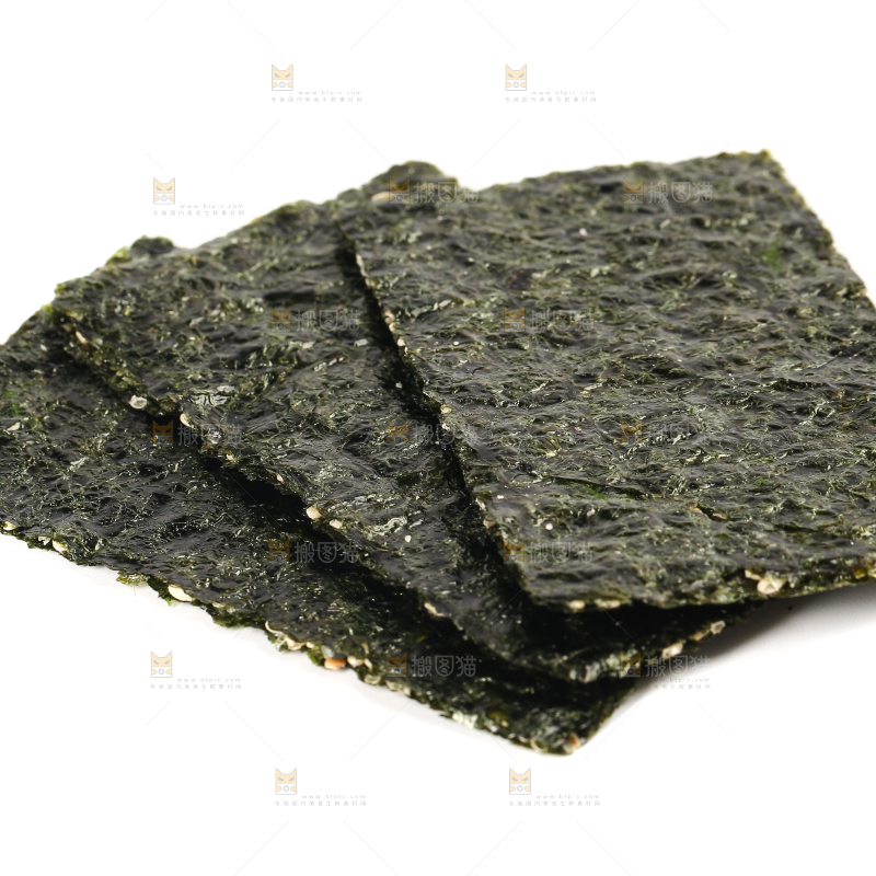 白底上的海苔片