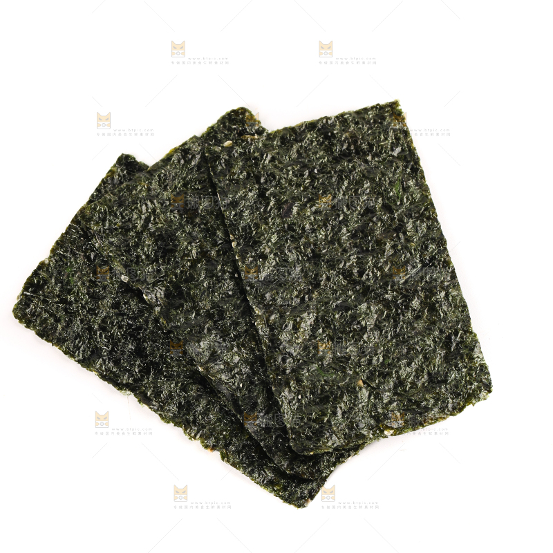 白底上的海苔片