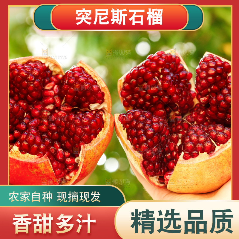 手里拿着石榴